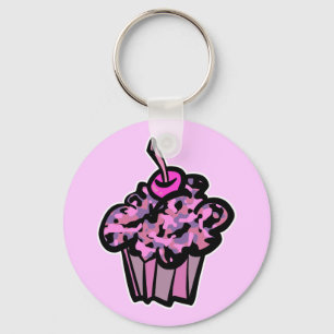 pruimedanten en kamouflage cupcake sleutelhanger
