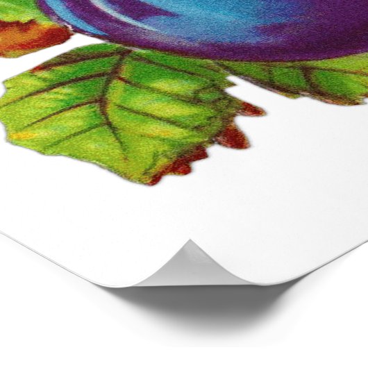 pruimelfruitontwerp uitstekend voor keuken poster (Hoek)