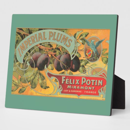  pruimen fruitlabel tafelblad fotoplaat (Zijkant)