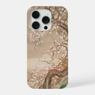 Pruimenbloesem I Japanse kunst I Roze en vintage iPhone 15 Pro Hoesje