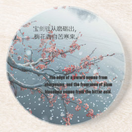 pruimenbossom zandsteen onderzetter