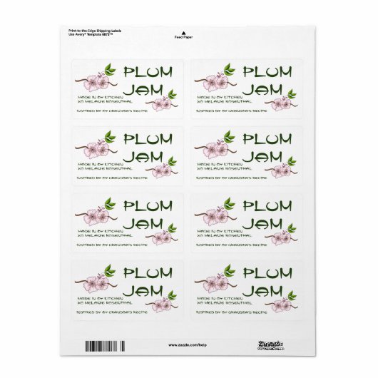 Pruimenjam potje label (Aanpassen) (Full Sheet)