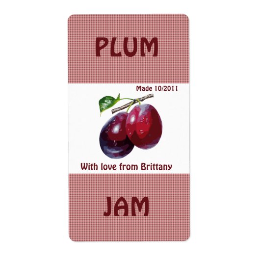Pruimenjam potje label (Aanpassen) (Voorkant)