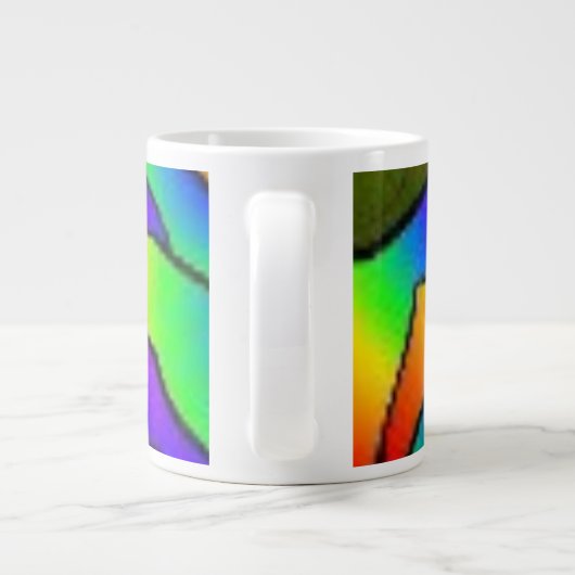 PRUIMKLEURIGE ROZEN BLOEM VREDE KUNST EXTRA GROTE BEKER (Achterkant)