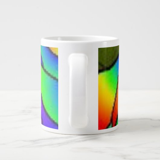 PRUIMKLEURIGE ROZEN BLOEM VREDE KUNST EXTRA GROTE BEKER (Achterkant)