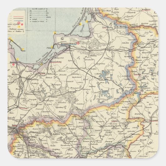 Pruisen en Polen 2 Vierkante Sticker (Voorkant)