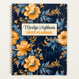 Pruisisch blauw, Sinaasappel en mosterdbloem Planner