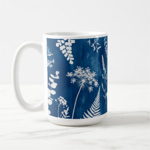 Pruisisch Indigo Blauw Cyanotype Varens Botanische Koffiemok