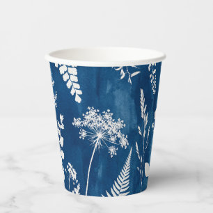 Pruisisch Indigo Blauw Cyanotype Varens Botanische Papieren Bekers