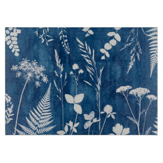 Pruisisch Indigo Blauw Cyanotype Varens Botanische Snijplank