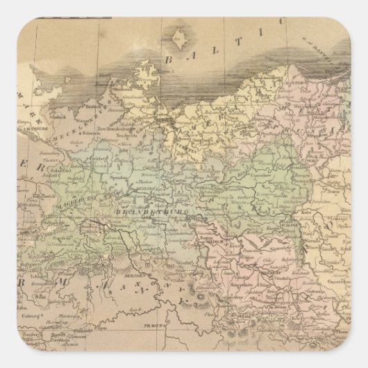 Pruisstaten Vierkante Sticker (Voorkant)