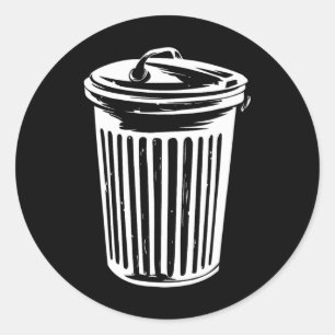 Prullenbak Halloween Kostuum Vuilnisbak Kostuum Ronde Sticker