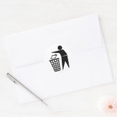 prullenbak Man dumpen papier prullenbak Ronde Sticker (Envelop)