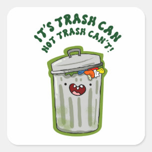 Prullenbak, niet prullenbak kan geen woordspeling  vierkante sticker