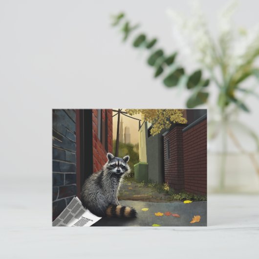 Prullenbak Panda neemt een beslissing Briefkaart (Staand voorkant)