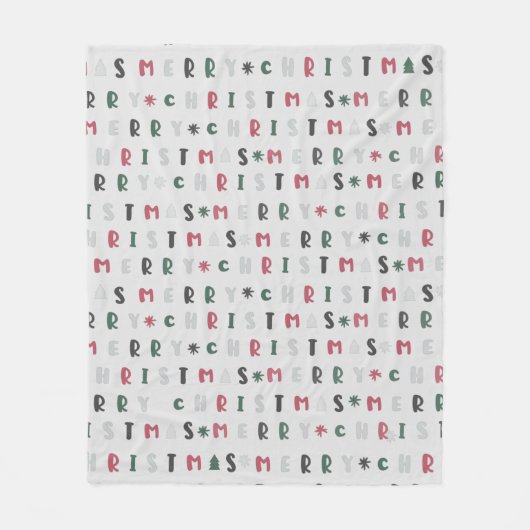 prullenbak saai kerstfeest fleece deken (Voorkant)