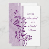 Prune et cartes blanches d'invitation de Fête de (Devant / Derrière)