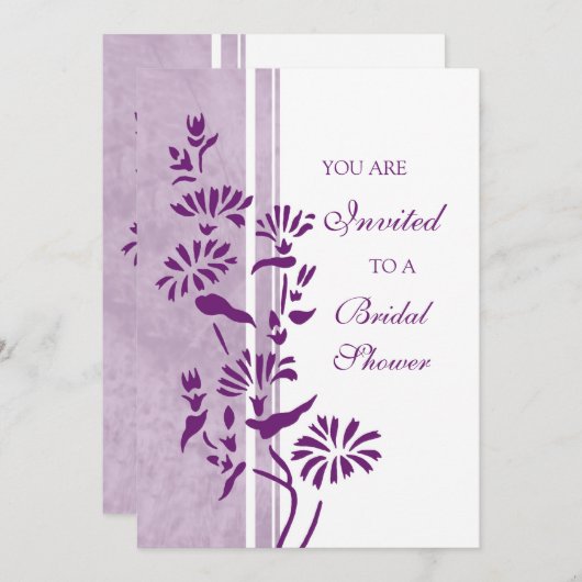 Prune et cartes blanches d'invitation de Fête de (Devant / Derrière)