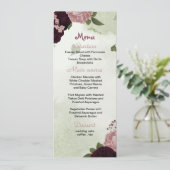prune fleurs roses verdure menu mariage (Debout devant)
