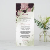 prune fleurs roses verdure menu mariage (Debout devant)