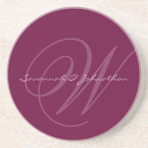 Prune Monogram Huwelijks Jubileum Onderzetters