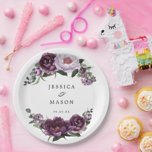 Prunus Pioenrozen Bloemen Bruidsdiner Papieren Bor Papieren Bordje (Feest)