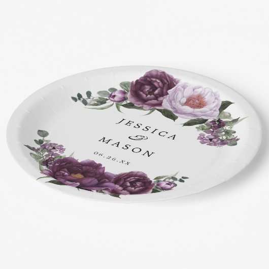 Prunus Pioenrozen Bloemen Bruidsdiner Papieren Bor Papieren Bordje (Gekanteld)