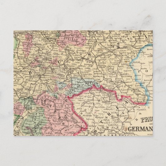 Prusse, carte des États allemands par Mitchell (Devant)