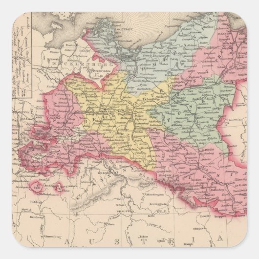 Prussia 7 vierkante sticker (Voorkant)