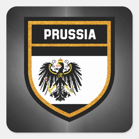 Prussia Flag Vierkante Sticker (Voorkant)