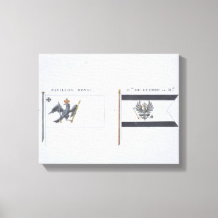 Prussiaanse vlaggen, uit een Frans vlagboek, c.181 Canvas Afdruk