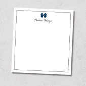 Prussian Blue Bow Border Script Custom Name Script Notitieblok