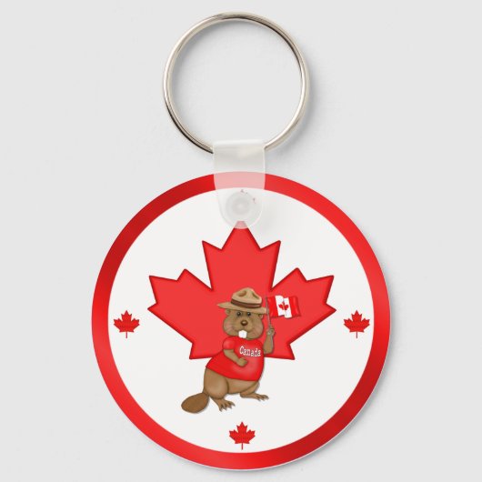 Pruwweg Canadese Beaver Sleutelhanger (Voorkant)
