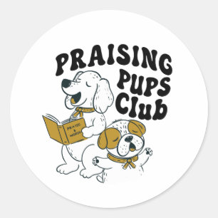 Prying Pups Club - puppies aanbidden Ronde Sticker