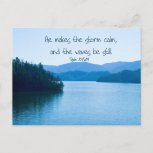 Ps 107:29 He makes the storm calm Briefkaart