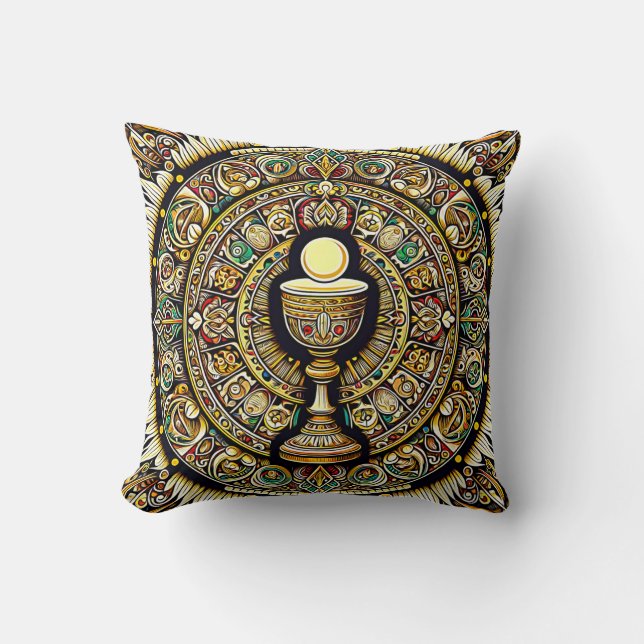 PS Communion Host en Chalice Expressionist Effect Kussen (Voorkant)