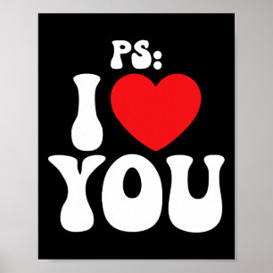 Ps I Love You Day Paarse Grappige Valentijn Matchi Poster