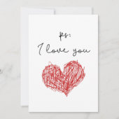 PS Je t'aime coeur Carte Saint Valentin (Devant)