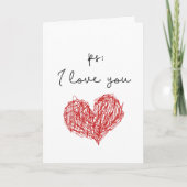 PS Je t'aime coeur Carte Saint Valentin (Devant)