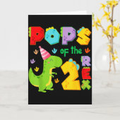 Ps Of The Two Rex 2nd Birthday Boy Dinosaur T-rex  Kaart (Gele Bloem)