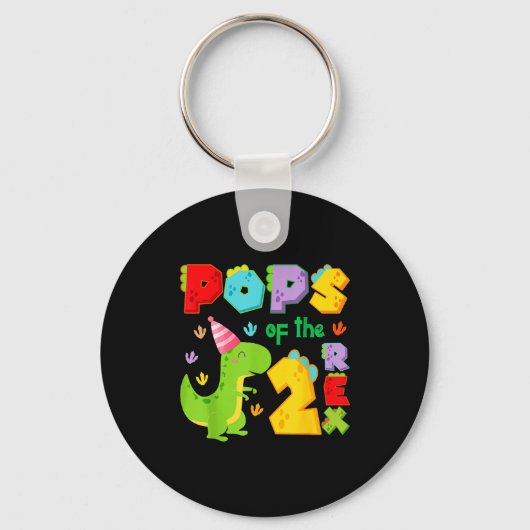 Ps Of The Two Rex 2nd Birthday Boy Dinosaur T-rex Sleutelhanger (Voorkant)