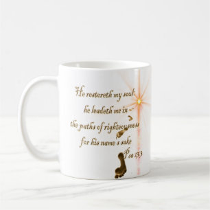 Psa 23.3 De Heer is mijn Mok van de koffie-scheerm