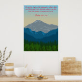 Psalm121 Bijbelvers Bergen Uitzicht Poster (Keuken)