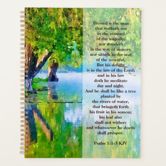 Psalm1:1-3 Gezegeld is het Christelijke man Planner (Voorkant)