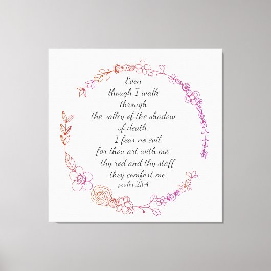 Psalm23:4 impression de toile (Recto)