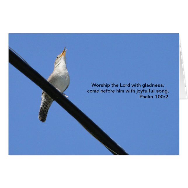 Psalm 100:2, Wren & Bluebird (Voorkant Horizontaal)