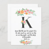 Psalm 100:3, Letter K, waterverf-scriptkaart (Voorkant / Achterkant)