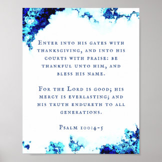 Psalm 100:4-5 Abstract Poster van de kunstmuur van