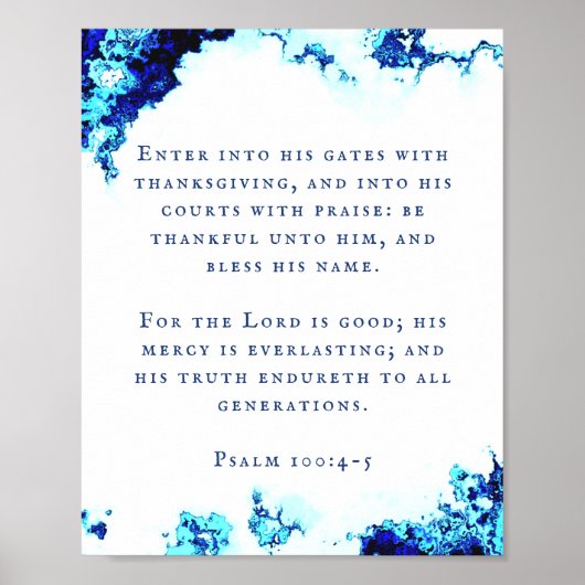 Psalm 100:4-5 Abstract Poster van de kunstmuur van (Voorkant)