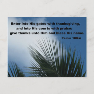Psalm 100:4 Ga in zijn poorten... Briefkaart